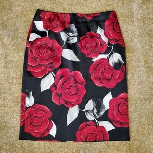 WHBM Rose Satin Skirt